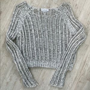 Gray and Black Cropped Sweater